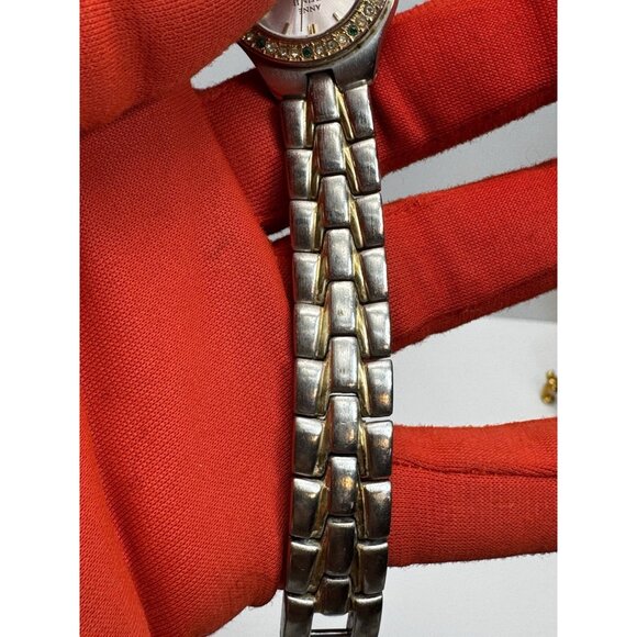 Anne Klein Ladies Two Tone 100 Ft Water Resistant Rhinestones Working 6.1/4" - Picture 5 of 7